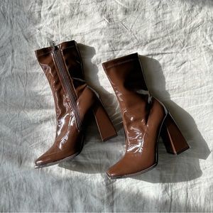 Vegan Patent Leather Boots